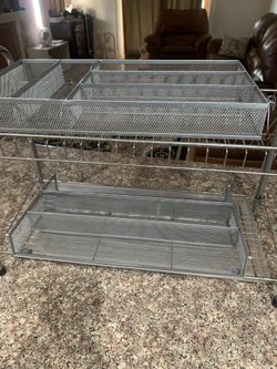 Dish Drying Rack And three piece mesh  Drawer Organizers
