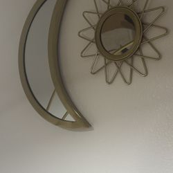 Wall Mirror Shaped Sun And Moon 
