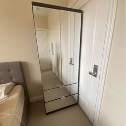 Mirrored armoire / wardrobe dresser 