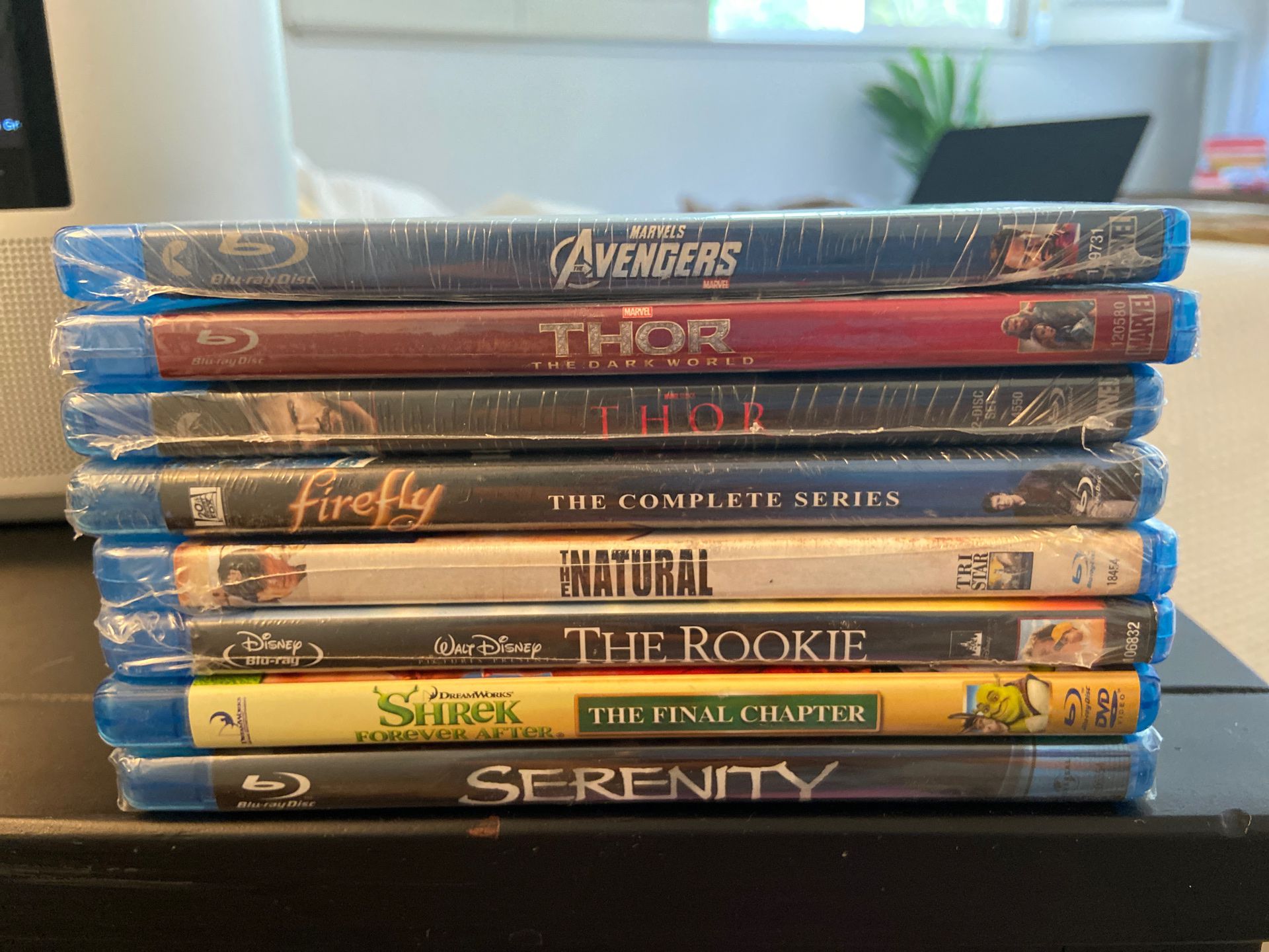 8 Brand new Blu Ray movies—still in package kept in cool, dark container