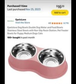 Dog Bowls Double Dog Water and Food Bowls