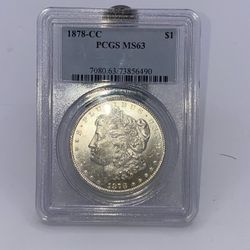1878 CC Morgan Dollar PCGS MS63 Proof Like Coin $1