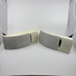 Bose 161 Speakers White Bookshelf Wall Mountable Surround Pair Tested No Mounts