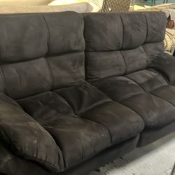 Black microfiber, futon