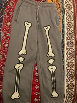 Gray Skeleton Bone Print Sweatpants