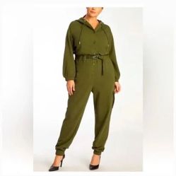 Juicy Couture French Terry Hooded Cargo Jumpsuit, $115 Or Best Offer