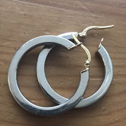 White Gold 1” 14k Hoops