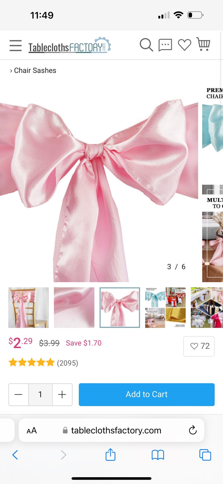 Pink Satin Sashes