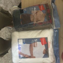 Brand New Sealed Medium Hanes Tshirts, And Brand New Large Boxers.
