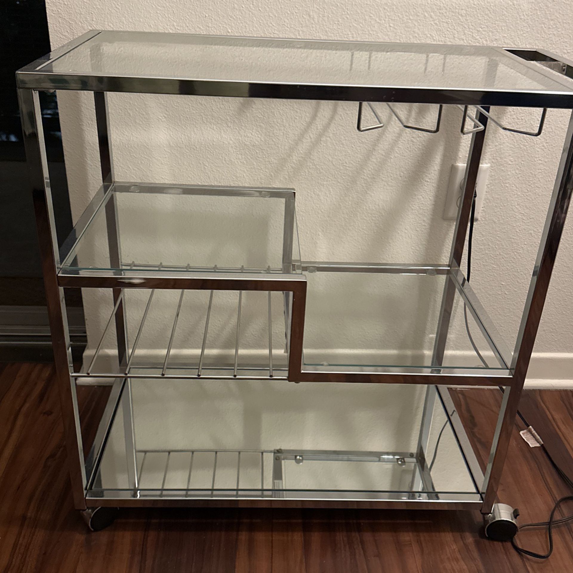 Silver and Mirrored Bar Cart
