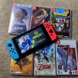 Nintendo Switch Plus 6 Games And Accessories ( UNBEATABLE DEAL BUNDLE )