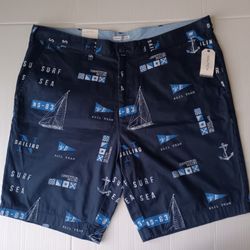 Size 40 Nautica Men's Slim Fit Signal Flag Print Shorts
