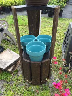 Blue ceramic pots 7.5 inch