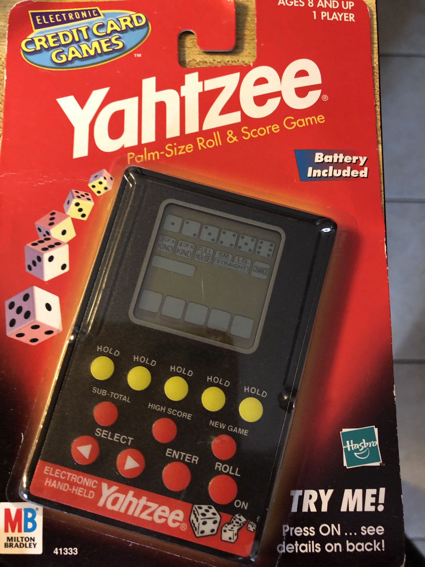 Electronic Yahtzee credit card game