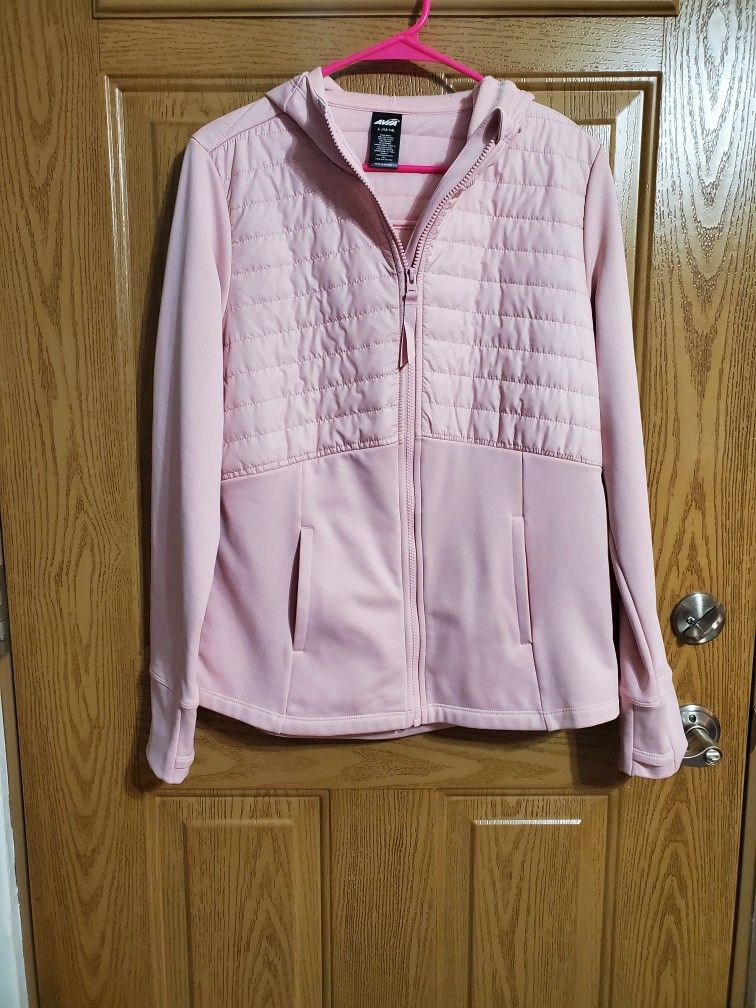 Avia Zip Jacket With Hoodie, NEW, Size L, Light Pink Color