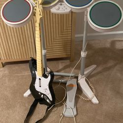 Nintendo Wii Rock Band Drum set & Guitar