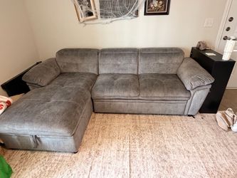 Gray Fabric Sectional Sofa with Chaise