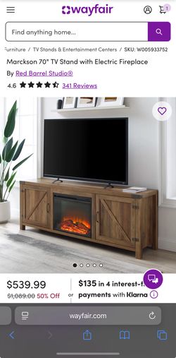 Marckson 70" TV Stand with Electric Fireplace