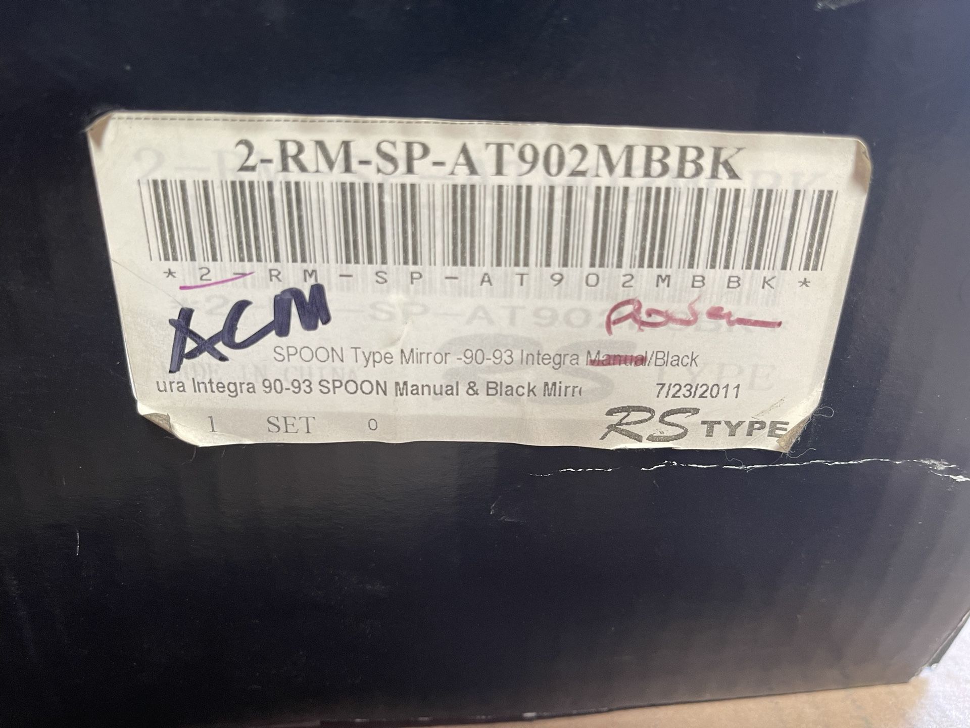 90-93 Acura Integra RS Type Spoon Style Manual Mirrors