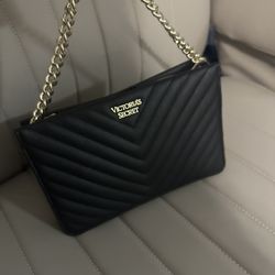 Victoria's Secret black crossbody bag with gold hardware