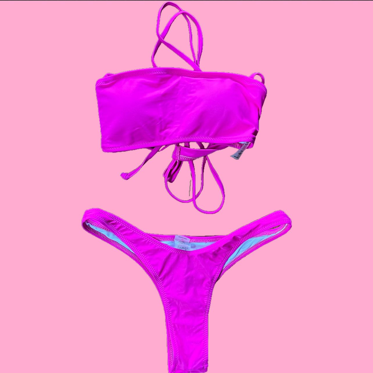 Hot pink 2-Piece Bikini Set Stretchy Swimsuits