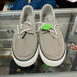 Size 12 Thom McAn GREY CANVAS BOAT SHOE