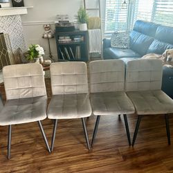 Velvet Dining Chairs - Set of 4