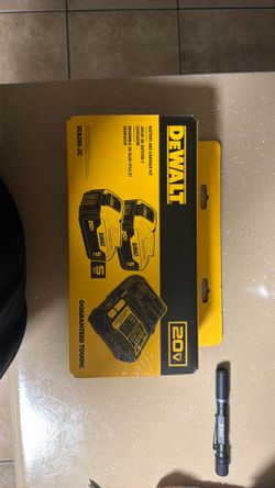 DeWalt 20v max batteries and charger kit.