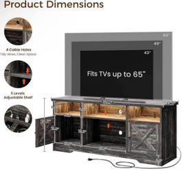 Brand New 65” TV Stand w/ LED Lights & Power Outlet