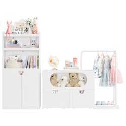 White Kids Storage Furniture Set 2-Piece