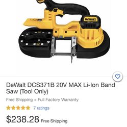 DEWALT DCS371B 20V MAX Li-Ion Band Saw (Tool Only)