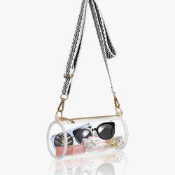 Clear Bag Approved for Stadium Events - Clear Crossbody Bags for Women - Cylindrical Bag for Concert, Travel