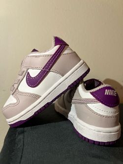Nike Dunk Low Toddler Sneakers White Purple