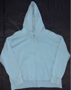 Light Blue Zip-Up Hoodie