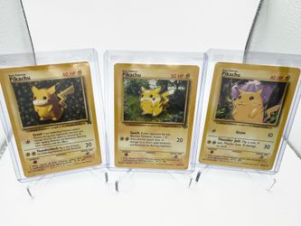 Pokémon Pikachu Vintage Card Lot – 3 Different Pikachu Cards | Classic WOTC Era Collection