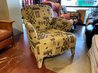 LEATHER MASTER Retro Pattern Accent Chair