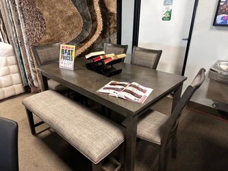 Wood Dining Table Set with Bench! 🚨✨ More colors!