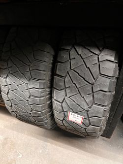 2 USED LT 28570R17 NITTO Ridge Grappler tires for $120 installed and balance. 285/70/17 285/70/R17 285 70 R 17 285 70 17 28570R17 Texas Extreme Tire
