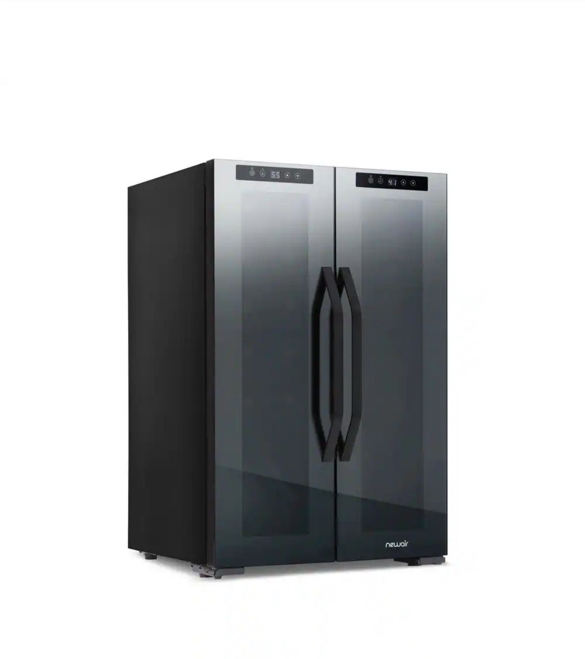 Shadow 20 in. Dual Zone Wine Cooler Refrigerator 12 Bottles & 39 Cans, Mirrored Wine and Beverage Fridge