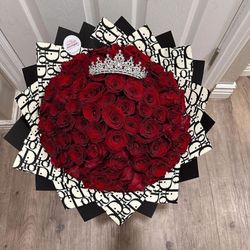 Red Roses Black Dior Paper Bouquet/Ramo Buchon De Rosas