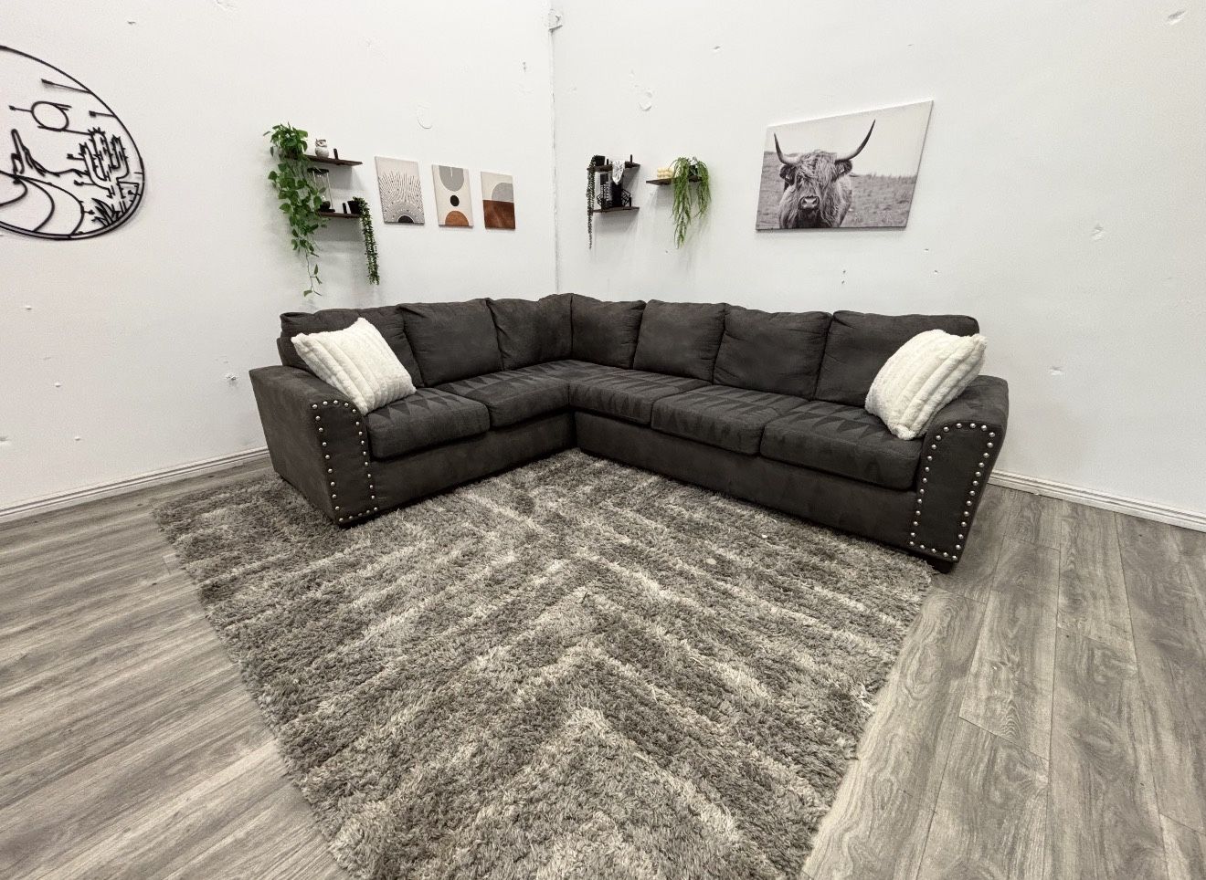 Grey Sectional Couch - Free Delivery 