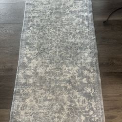 Long Floor Runner Blue Grey 12 Ft