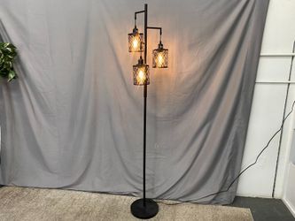 Dimmable Traditional Black 3-Light Tree Lamp