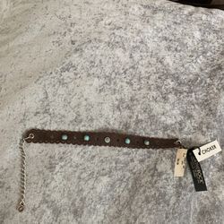 LEATHER TURQUOISE CHOKER, BRACELET BY LEATHER ROCK