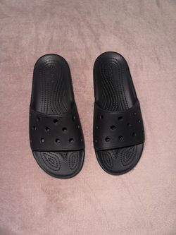 Unisex Black Real Crocs Slides 