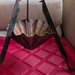 Extremely Rare Vintage Christmas Tree Stand 40's or 50's. Rusty metal, I Kept It Original,You Can Paint It if you want. I haven't been able to find an