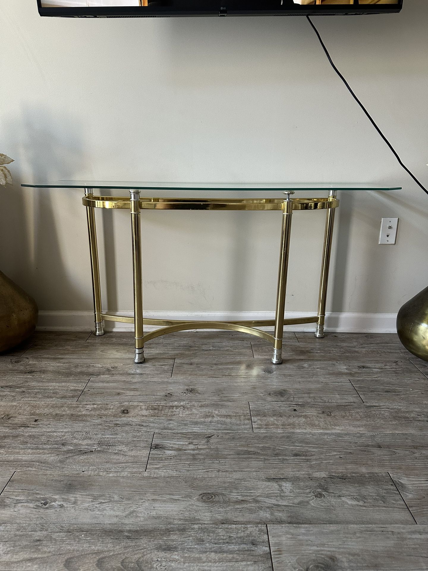 Gold Console Table Glass Top