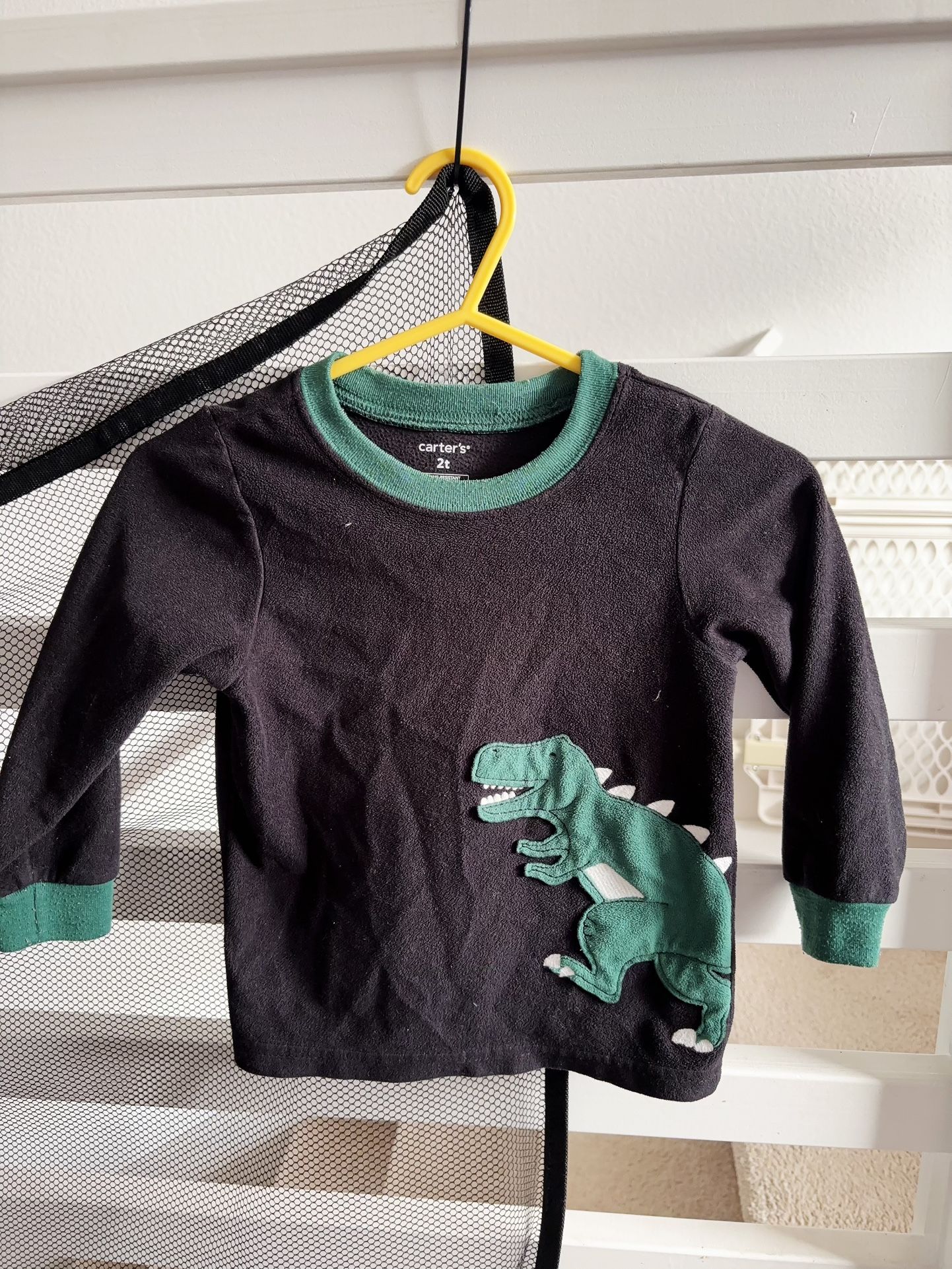 carter’s boy fleece sweater top long sleeve black top shirt size 24 months /2T  Comes from pet free smoke free home  Washed w detergent & sanitizer  M