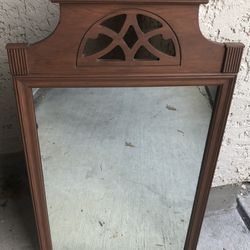 Old Vintage Mirror Heavy Wood Frame 