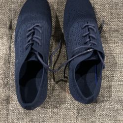 TIOSEBON Women's Oxford Flats Vintage Navy 8.5